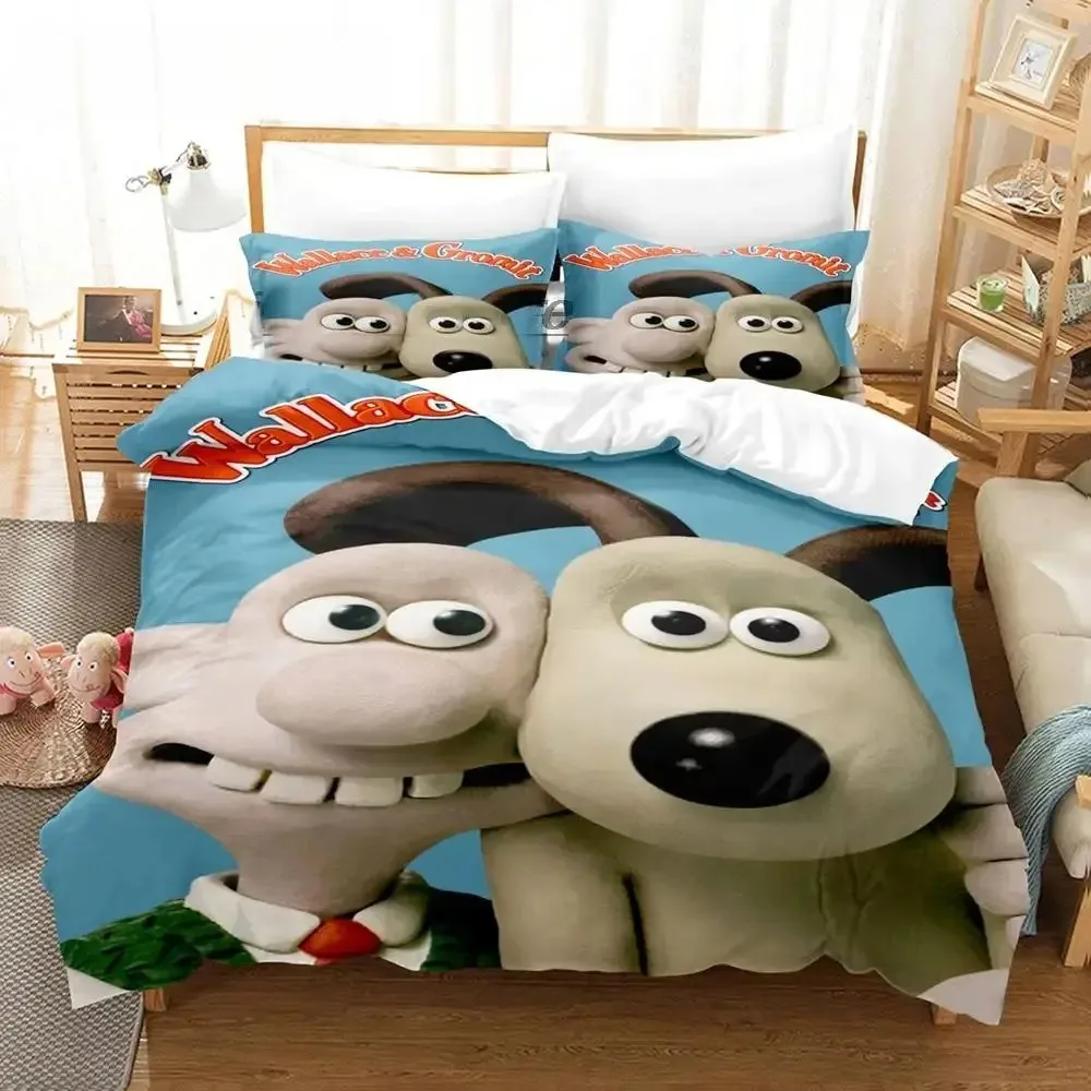 Duvet Cover Wallace&Gromit 3D Exquisite Cartoon Robot Digital Print Bedding Set Comforter Bed Youth Home Decor Boys Gift