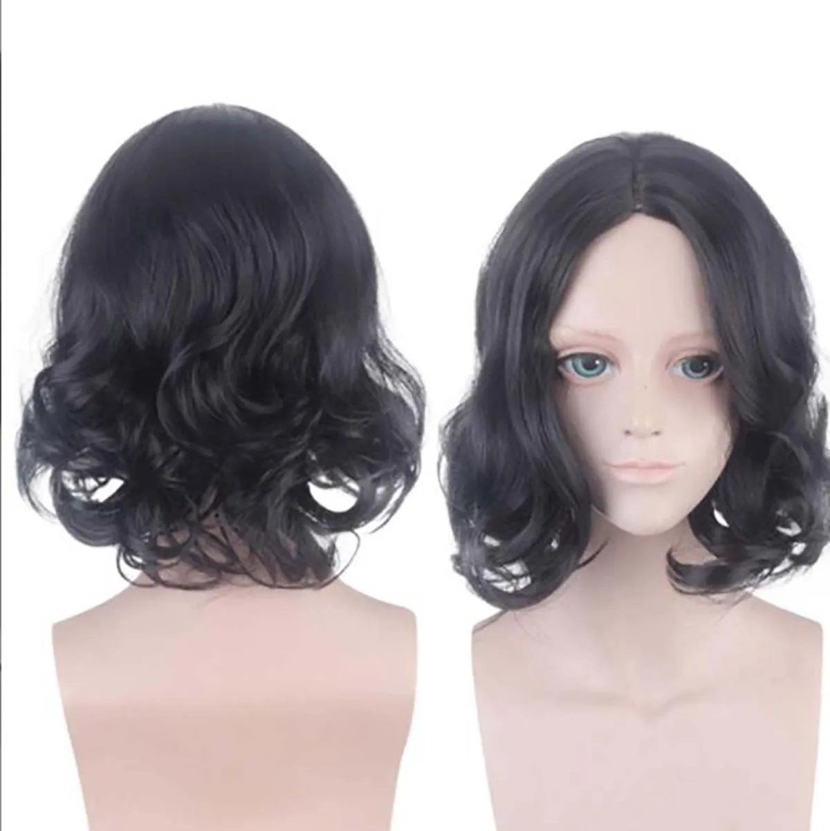 วิกผมสีดำหยิกสำหรับผู้ชาย แต่งกายเป็นศาสตราจารย์เซเวอร์รัส สเนป ในวันฮาโลวีน