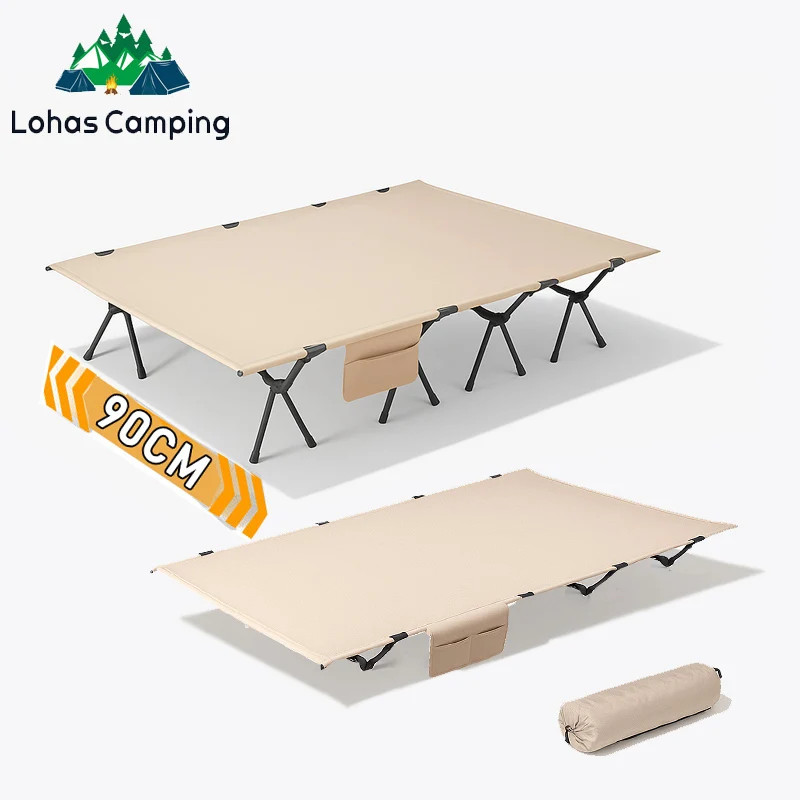 Lohascamping 90cm widen Sleeping Camping cot Ultralight Portable High-low dual folding Bed Backpacking Travel hiking Cot