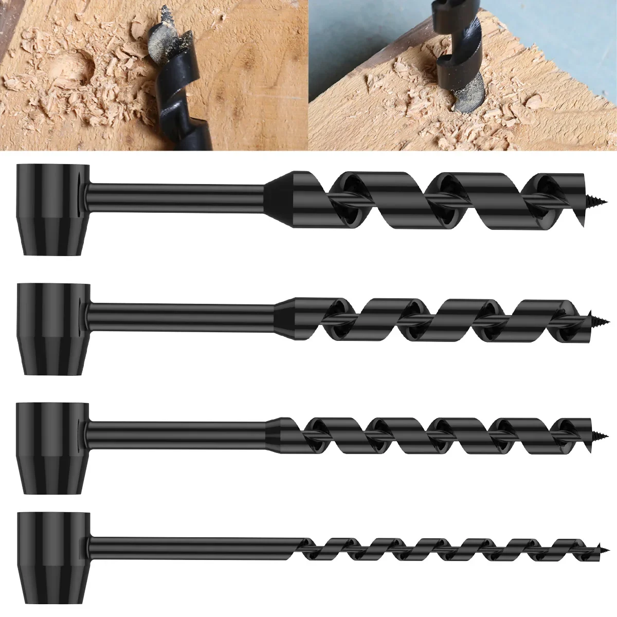 1PCS Hand Auger Wood Drill Bushcraft Hand Auger Wrench Survival Settlers Wrench Tool Gear for Camping Outdoor Hiking Woodworking