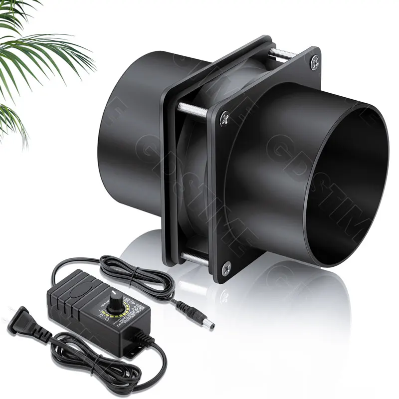 Pipe Duct Exhuast Fan 120MM 80MM Smoke Absorber Fume Extractor Fan with Speed Controller for Hydroponic and Electronics Cooling