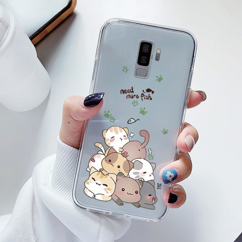 For Samsung Galaxy S9 S 9 Plus Phone Case Cartoon Back Cover Transparent  Soft Silicone Flower Funda For Samsung s9 S9+ Cute Capa - AliExpress  202192403