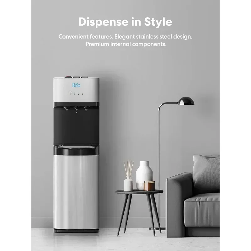 Brio Self Cleaning Bottleless Water Cooler Dispenser, Point of Use Drinking Water Filter, Hot, Cold, and Room Temperature