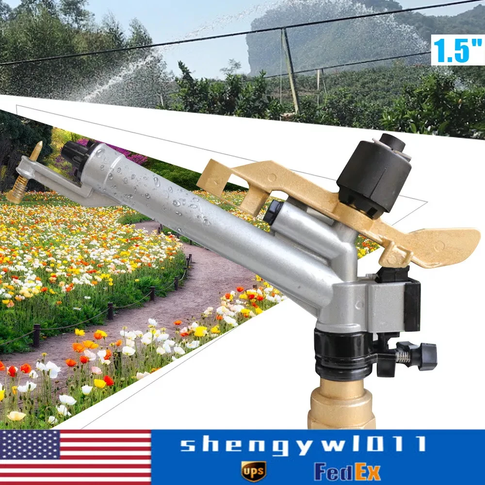 

Irrigation Spray Gun 360° Adjustable Large Area Lawn Sprinkler Watering Gun 1.5"