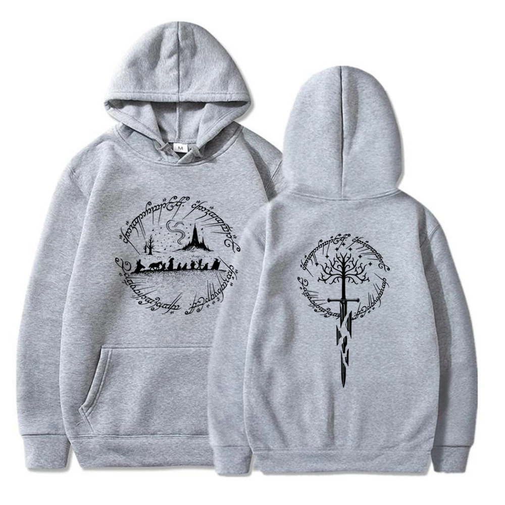 Ring Inspired Hoodie Middle Somewhere Hoodies Dark Lord Pullover Unisex Long Sleeve Hooded Sweatshirt Fantasy Book Lover Gift
