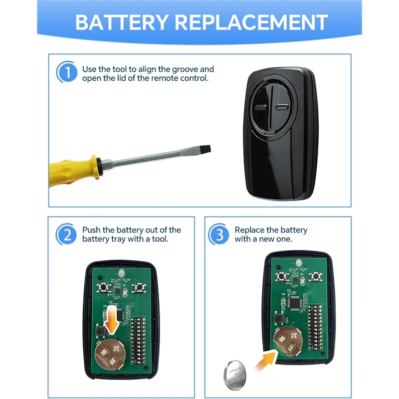 

【Hot-Sell】Garage Door Opener Remote Clicker For Chamberlain Klik5u-Bk2 Klik3u-Bk, 380UT 375UT Universal Replacement Remote