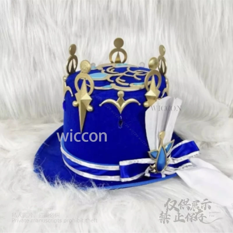 Juego de Anime Furina, disfraz de Cosplay, sombrero, accesorios, sombrero, sombrero blanco Furina, pelucas, pelo sintético resistente al calor, fiesta de Halloween