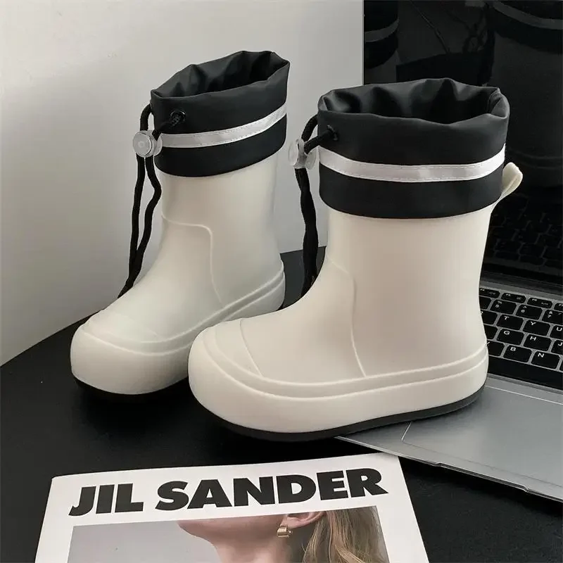 Botas de chuva japonesas para mulheres, moda feminina, capa de sapato, leve, impermeável, sapatos de borracha, antiderrapante, trabalho de cozinha, novo