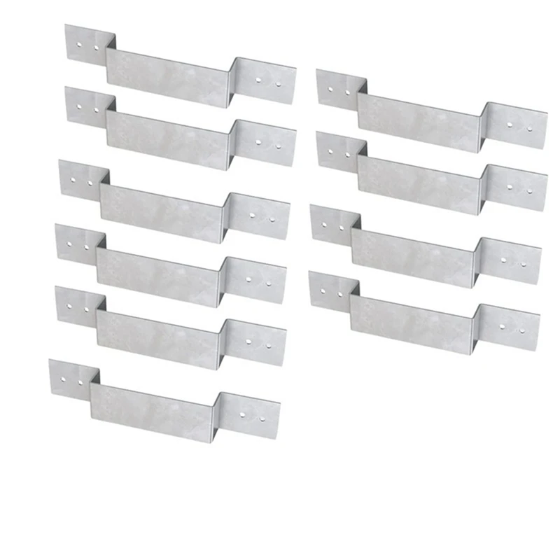 10 PCS Fence Panel Clips Fence Post Safety Bracket Galvanized Fence Clip Fence Board Fixer Silver For 100Mm/4Inch Post Fence