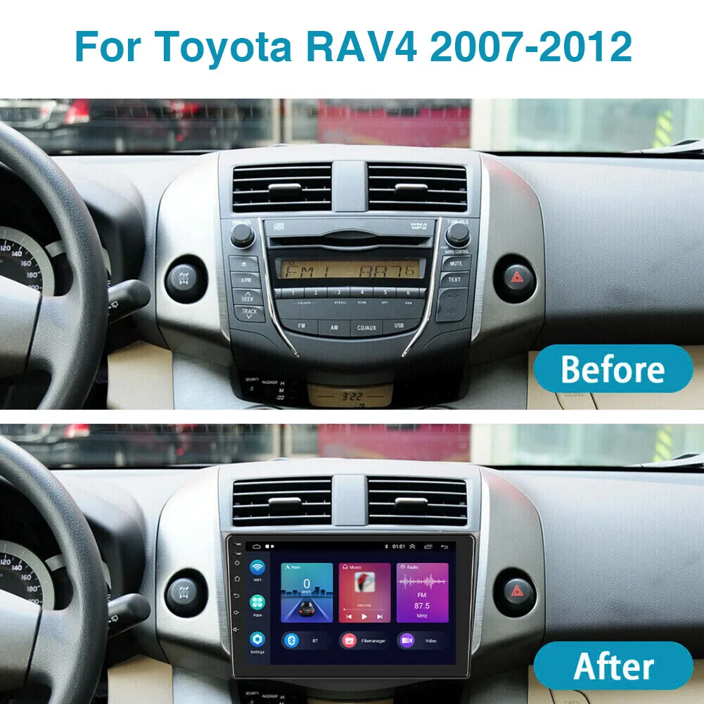 

9 Inch Android 13.0 2GB+32GB For Toyota RAV4 2007-2012 Car GPS Navigation Multimedia Player Radio Tape Recoder Head Unit Carplay