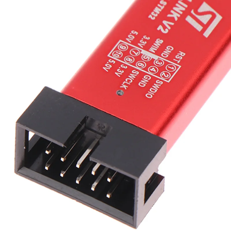 1 peça confiável mini programador ST-Link V2 – ferramenta de download do simulador STM8/STM32, com tampa e cabo, ideal para programação