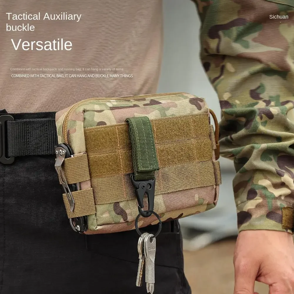 Mosquetón de nailon Molle para acampar al aire libre, mochila táctica, gancho para llaves, sistema de hebilla de correa, hebilla de cinturón colgante, accesorio de escalada