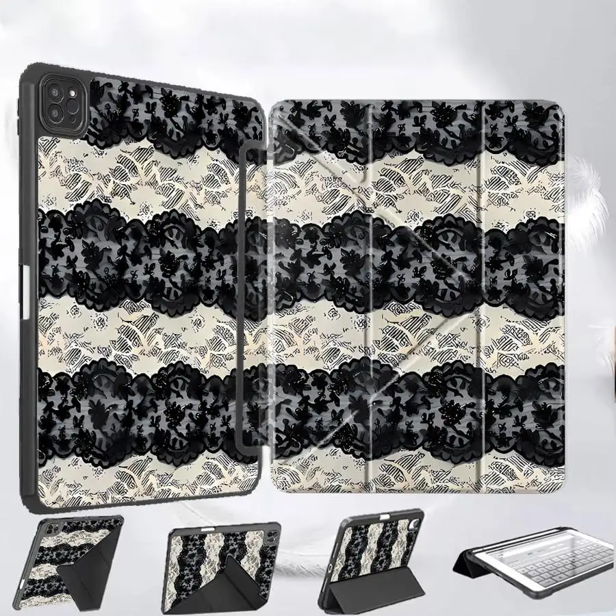 Vintage Lace Tablet Case For iPad Pro 11th 10th 9th 8th 7th 12.9inch Air 4 5 M3 M2 M4 11inch Mini 6 7 Pro 2025 Holder Cover