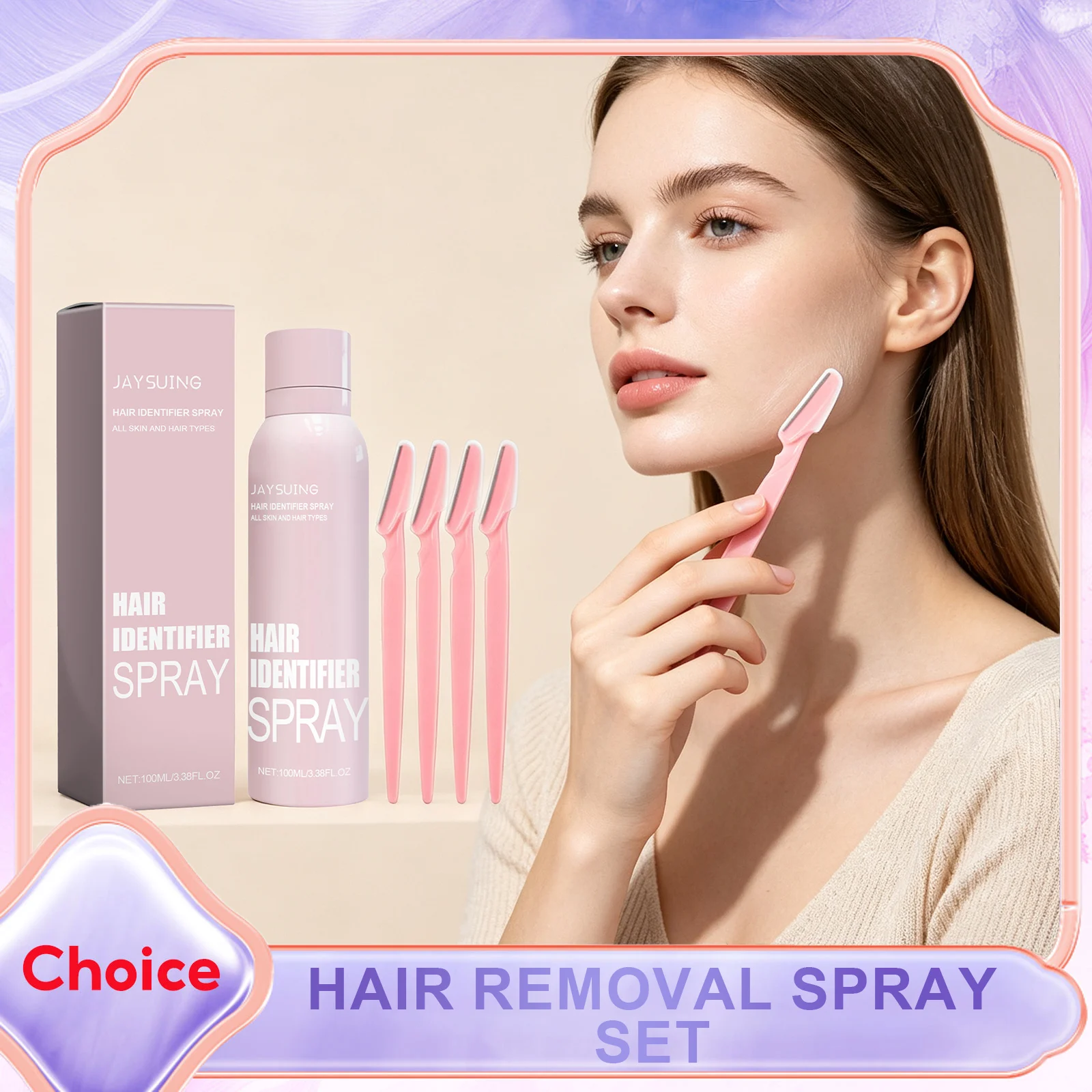 Facial Hair Removal Spray Painless Face Shaving Upper Lip Chin Hairs Growth Inhibitor Pore Unclog Smooth Face Depilatory Cream