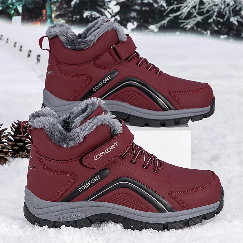 

YRZL Men Snow Boots Thermal Waterproof Anti Slip Boots Warm Outdoor Work Shoes Non Slip Thermal Winter Footwear Hiking Shoes