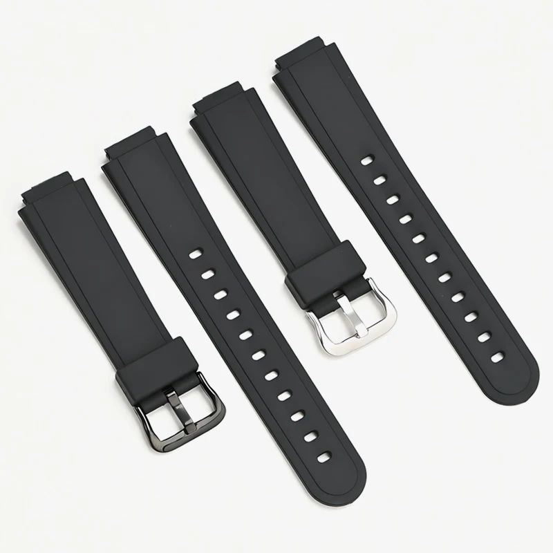 TPU Resin Strap for Casio AW-90H Electronic Watch Band Black Rubber Special Interface Bracelet Steel Pin Buckle Accessories