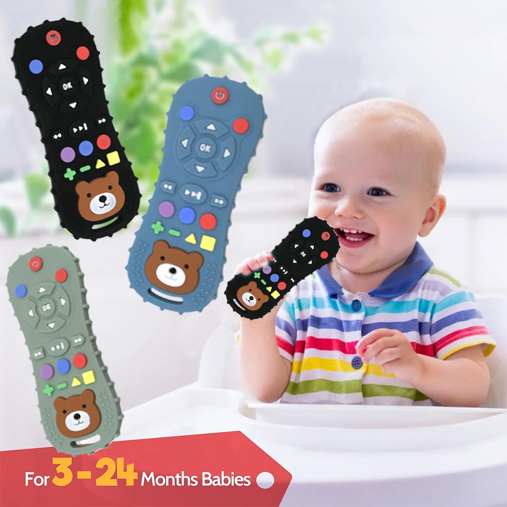 Novelty Silicone Simulation TV Remote Control Shape Soothing Toy Baby F
