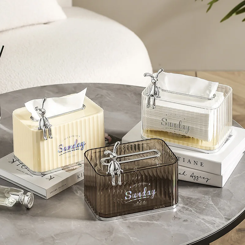 Home Decoration Luxury Tissue Box Living Room Home Spring Paper Box Wall-mounted Creative Desktop Lifting Napkin Storage Box