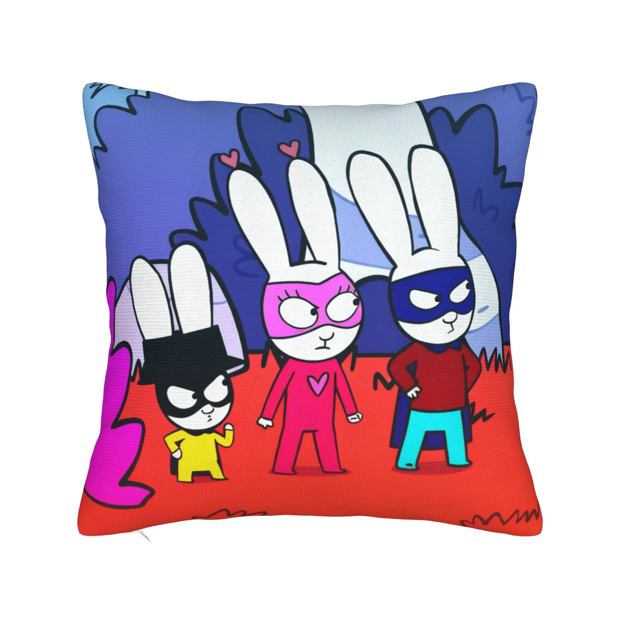 Pillow Case  Simons Super Rabbits   Graphic  Pillow Cover For Living Room Bed Chair Novelty Pillowcases