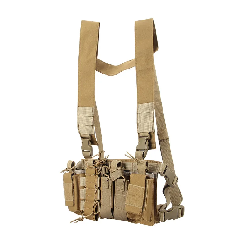 Tactical Chest Vest Radio Harness Front Pouch Holster Molle Vest Rig Bag Airsoft Hunting Radio Waist Pouch Adjustable