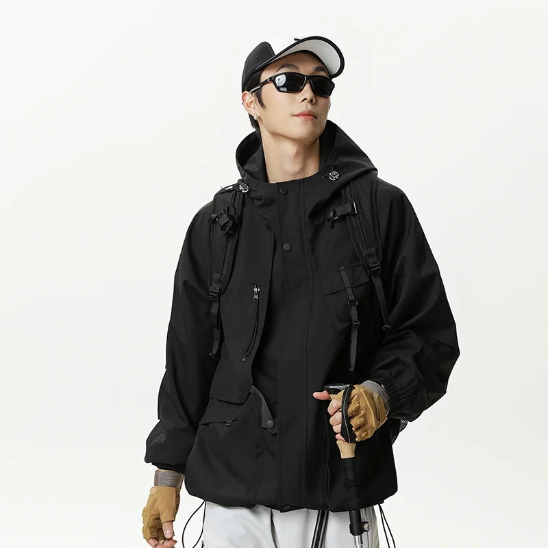 

Мужская свободная повседневная техническая одежда, 3-стойкая куртка с капюшоном Cityboy, уличная спортивная куртка, верхняя одежда, уличная куртка-карго для пары