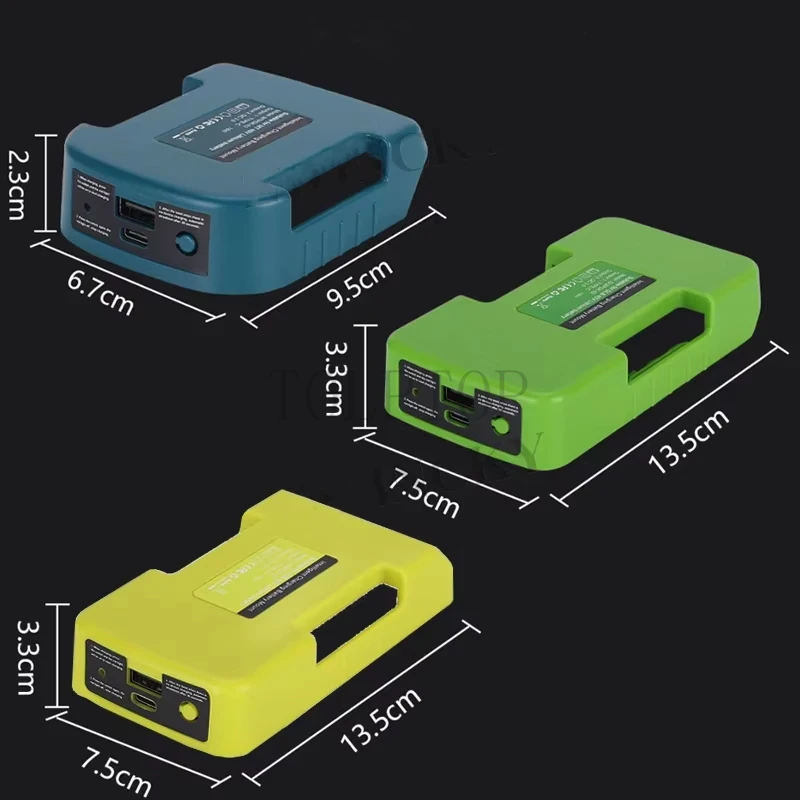 USB قوة البنك مهايئ شاحن لماكيتا/ريوبي/الأخضر 40 فولت بطارية ليثيوم أيون نوع-C ميناء بطارية تخزين حامل أرفف