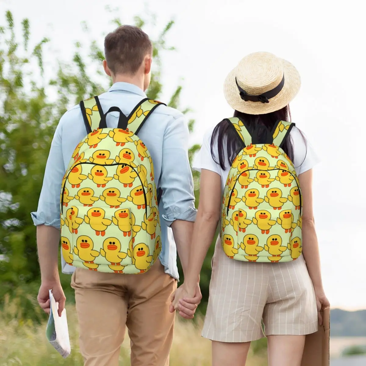 Sally Yellow Chick Line Friends Student Backpack School Bag Hiking Travel Daypack for Boys Girls Bookbag Shoulder Bags