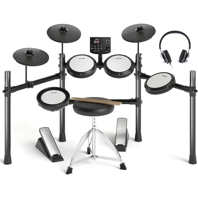 Electric Drum Set, Kids Electronic Drum Set with 195 Sounds -AED-403+ Electric Drum Amplifier