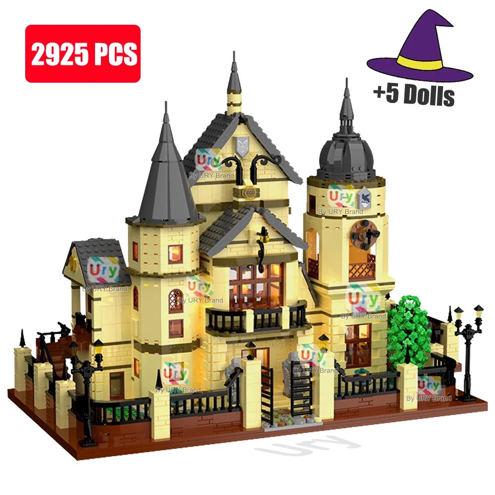 

Mini Bricks Movie Series House City Magic Castle European Villa MOC Architecture Building Blocks with Led Light Toy for Kid Gift