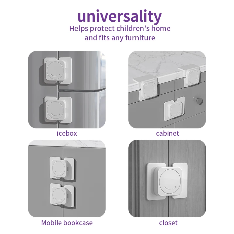 2/Set Kind Safety Home Koelkast Lock Baby Voorkomen Open Koelkast Vriezer Deursloten Kast Gesp Peuter Kinderen Beschermen