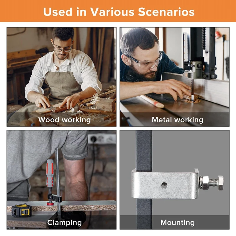 2 قطعة مشبك النمر النجارة المشبك الفضة 304 الفولاذ المقاوم للصدأ C المشبك لأعمال النجارة ، لحام-45 مللي متر