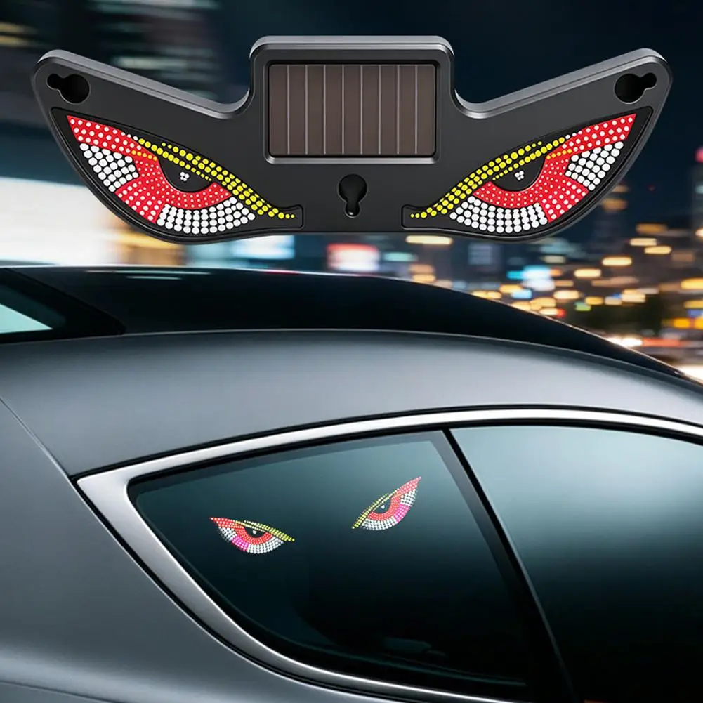 Coole DEMON EYE Ambientebeleuchtung Solar Teufelsauge Leuchtschild für Windschutzscheibe Atmende Neonlichter Auto-Dekoration – Detail 6