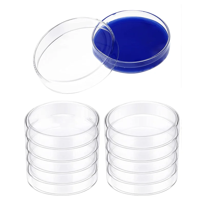 

Glass Petri Dish Set Borosilicate Lab Plates Transparent Tissue Culture Plates with Lid (10 Pieces, 60 x 20 mm)