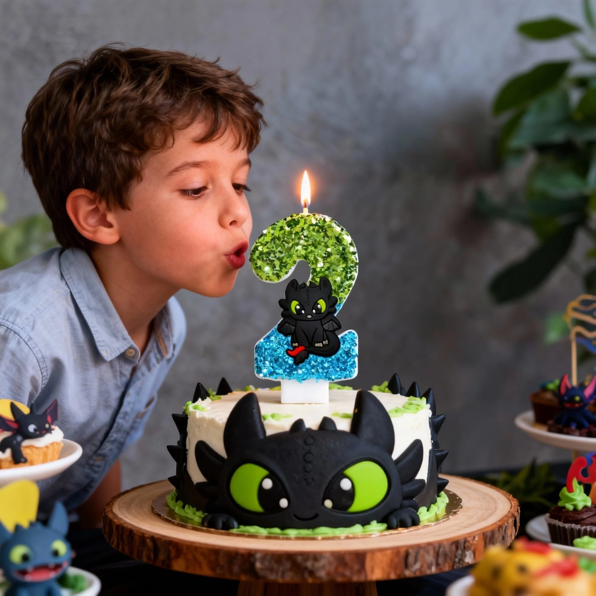 Vela de Cumpleaños con Diseño de Cómo Entrenar a tu Dragón, Decoración para Pastel de Cumpleaños, Adorno para Pastel de Cumpleaños de Desdentado, Decoración para Baby Shower, Regalo