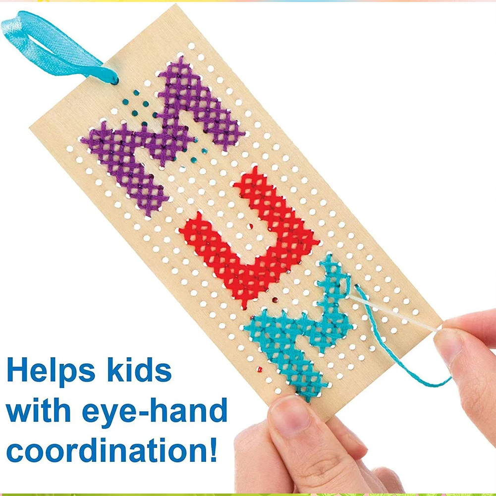 4 шт., деревянные закладки для вышивания крестом, 5 ниток