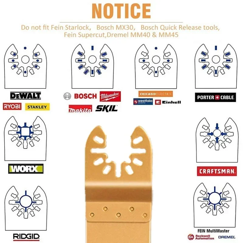 Universal Oscilante Diamond Saw Blade Set, Liberação Rápida, Ajuste Rápido, Multi Ferramenta, Corte Dics, 5 Pcs, 10 Pcs, 20Pcs