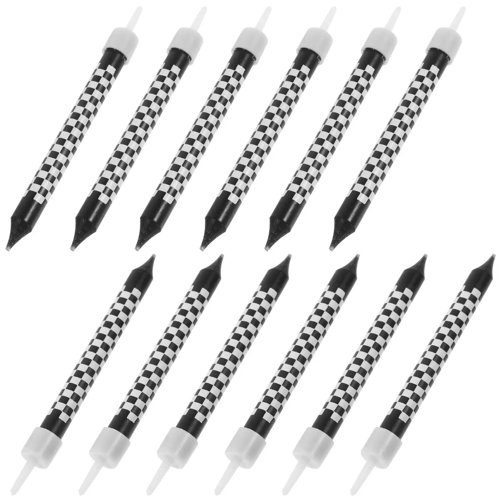 

12 Pcs Checkered Candles for Birthday Cake For Birthday Cake Safe Paraffin Wax Stable Flame
