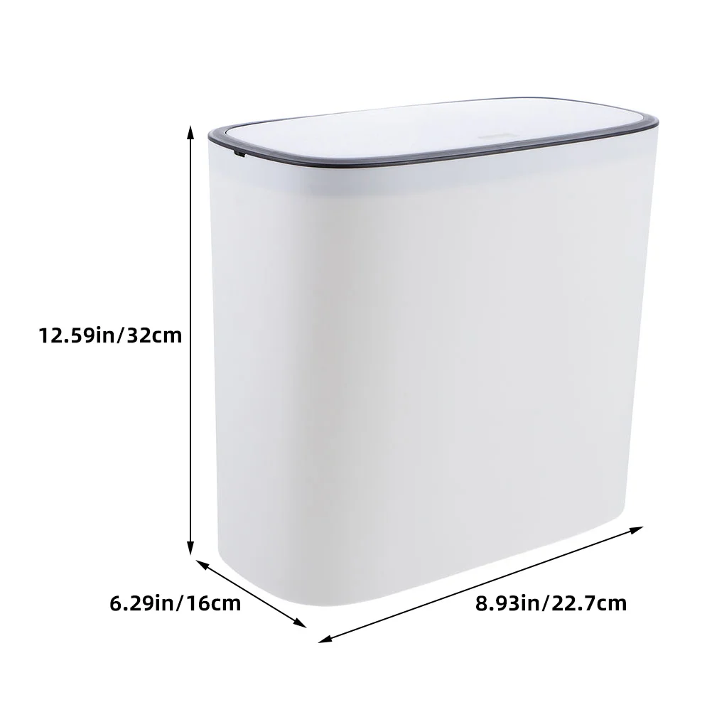 Garbage Can Toilet Bucket 50 Liters Trash for Kitchen Room Cans Office Slim Bin Basket Litter Box With Lid Press Type Waste