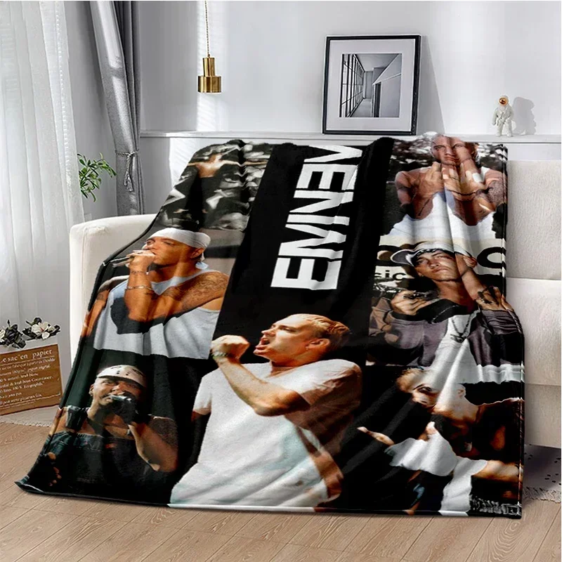

Eminem hip-hop singer Throws Blanket for Couch Sofa Travel Home Hiking Picni Bed Beding Super Soft Flannel Blanket birthday gift