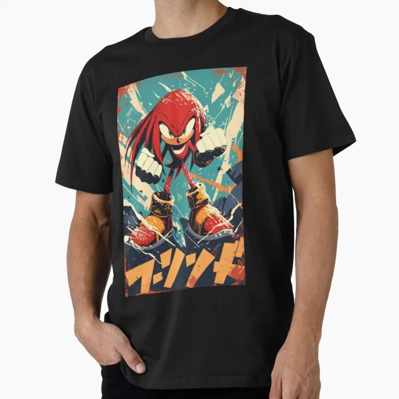 Knuckles 0505 Sonic Shadow the Hedgehog Gift t shirt for Anime lover Short Sleeve Cartoon Graphic Tee Y2K clothes All size Tops