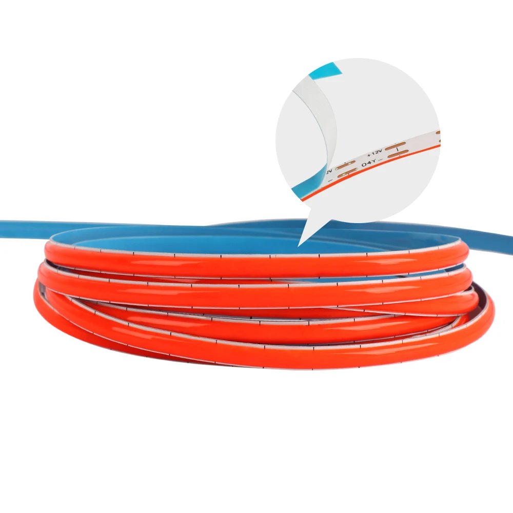 5mm Thin COB LED Strip Lights For Home Decoration Linear Lighting 1cm-Cut 12V 400leds/m Red Blue Yellow Flexible LED Ribbon Tape