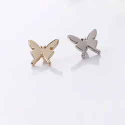 10pcs Creative Butterfly Buttons Gold/Silver Color Butterfly Zinc Alloy Shank Button Woman's Clothing Accessories