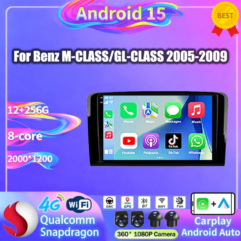 Car Android For Mercedes Benz ML GL W164 ML350 ML500 GL320 X164 ML280 GL350 GL450 Auto Radio StereoMultimedia Player GPS Carplay