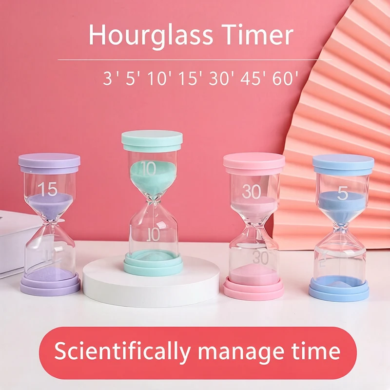 1PCS 3/5/10/15/30 Minutes Colorful Hourglass Sandglass Children Kid Gift Toy Sand Timer Hour Glass Home Decoration Sand Clock