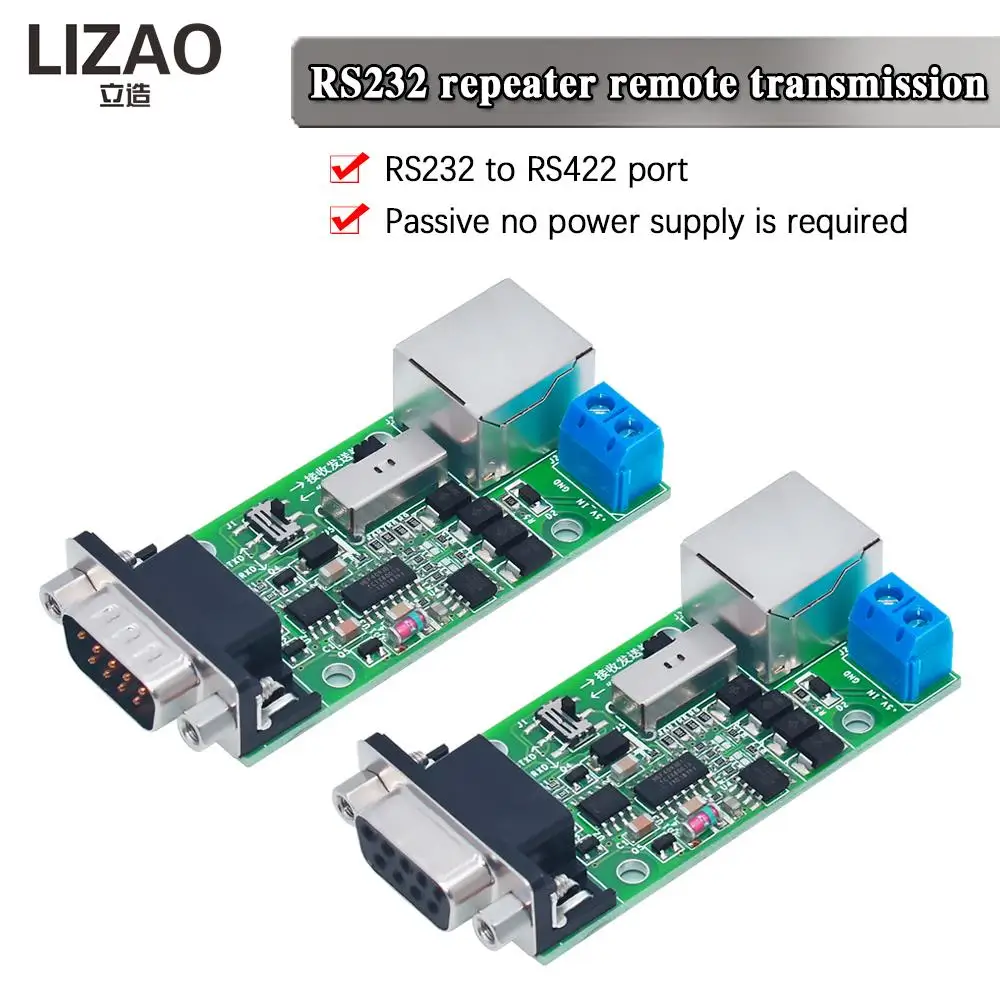 RS232 repeater Remote transmission module RS232 to RS422 Network port conversion Passive No power supply is required