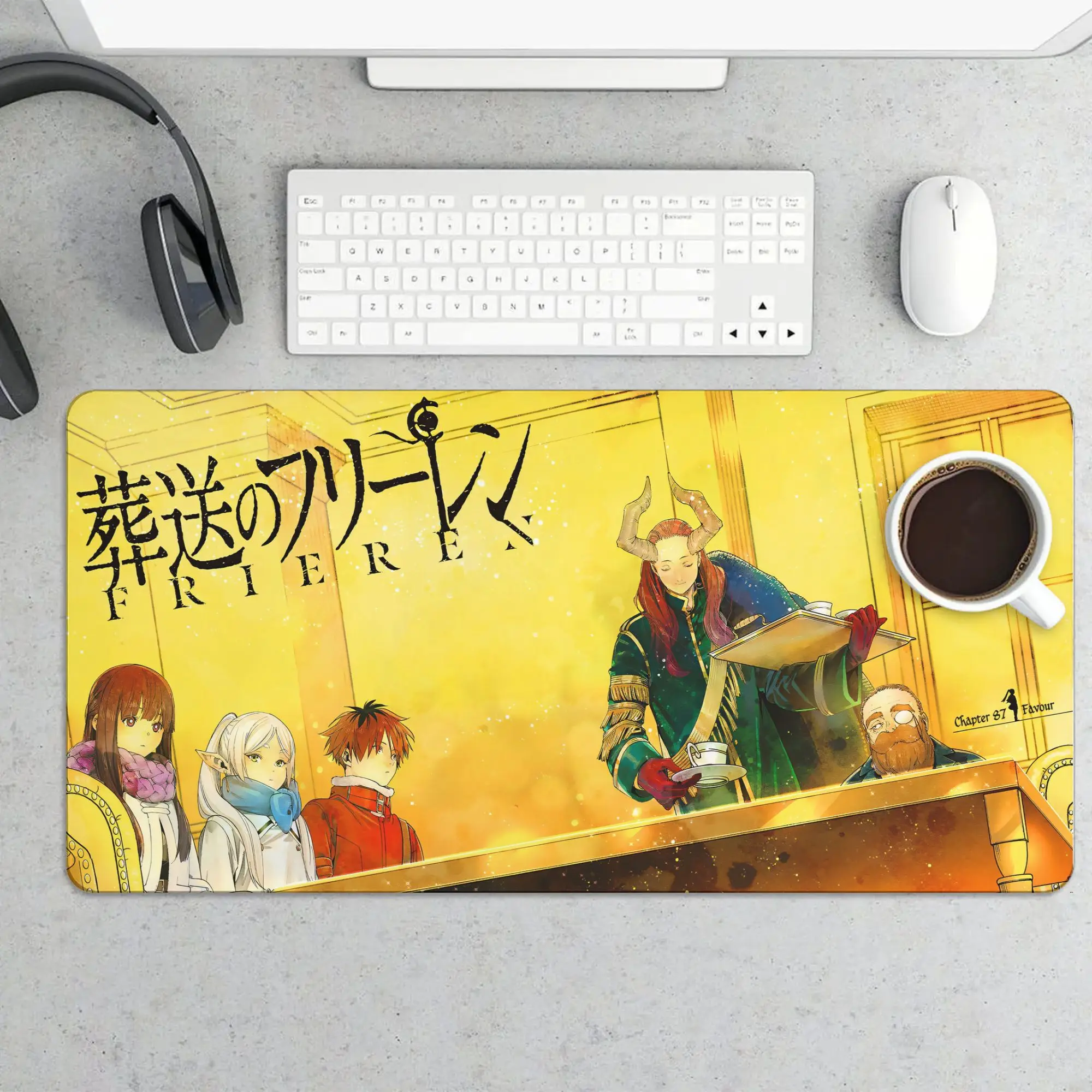 Alfombrilla de ratón de anime grande de 15,7 x 31,5 pulgadas, Frieren: Alfombrilla de ratón Beyond Journey's End con alfombrilla de ratón texturizada premium con base antideslizante