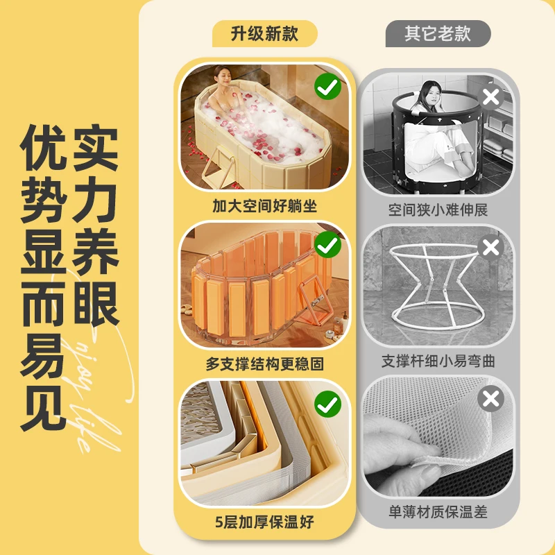 حوض استحمام للكبار قابل للطي للأطفال حوض استحمام للزوجين بيديت منزلي جديد قطعة أثرية عازلة لكامل الجسم #3