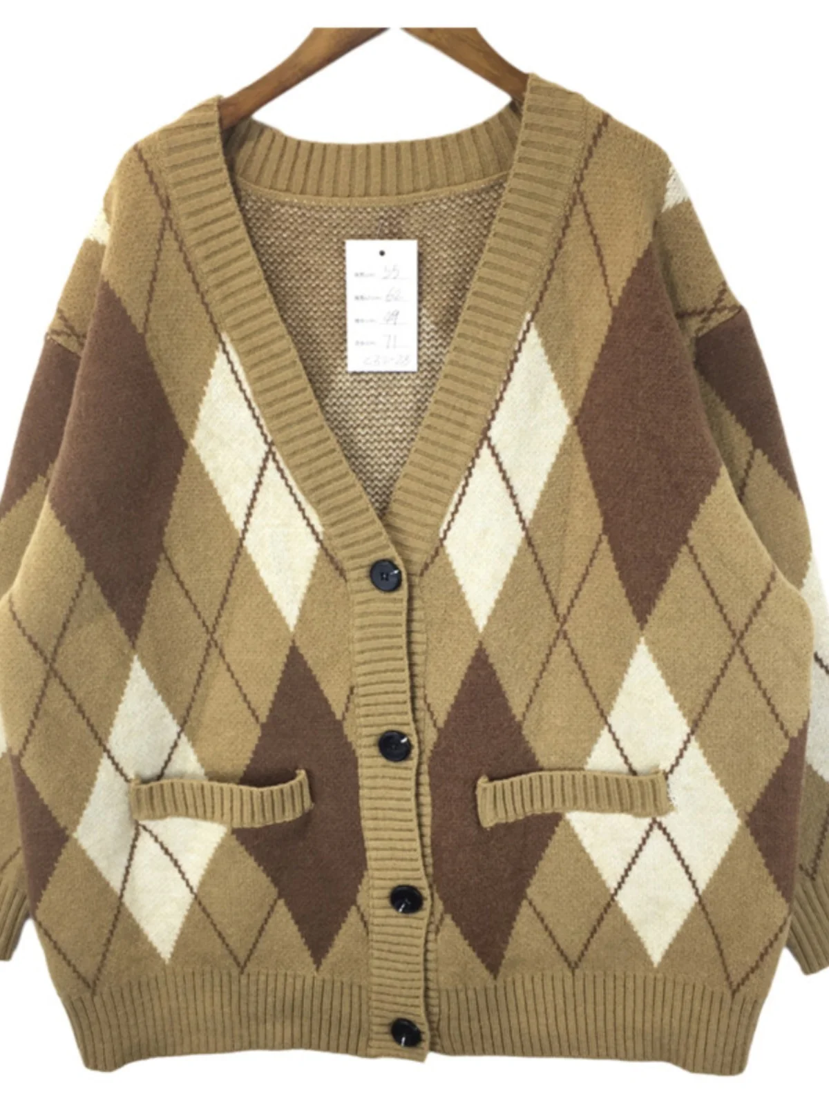 ヴィンテージ風ルーズフィットレディースセーター、ラウンドネック/Vネック/タッセル付きニットウェア、レトロカラーブロッキングシンプルカーディガン、ソフトガールロングスリーブ、秋...