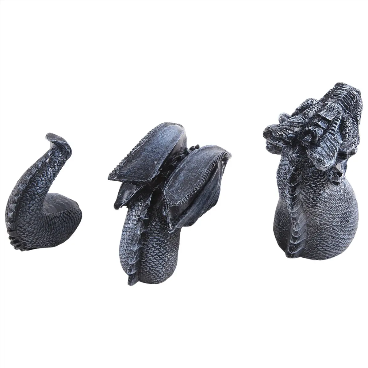 ABJS The Gothic Dragon Garden Statues,Dragon Animal Figures,Ornaments for Patio, Decoration,Black
