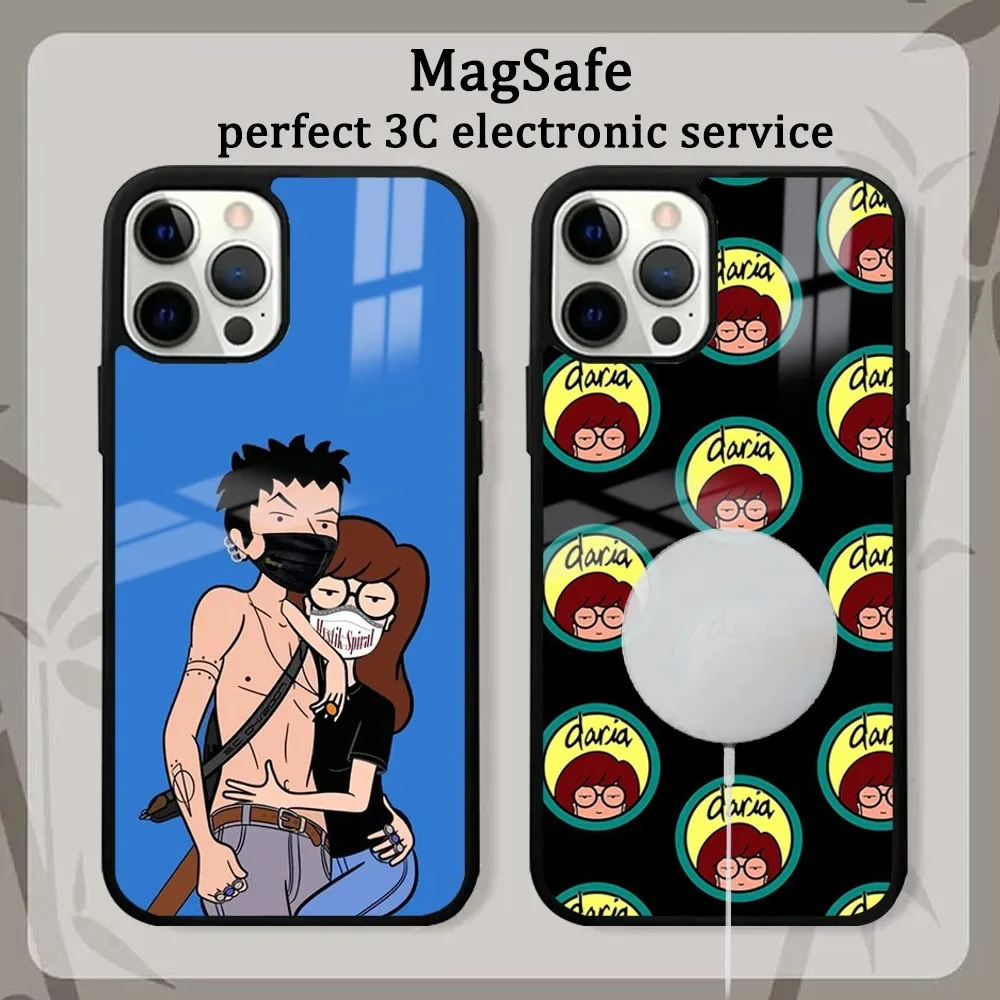 Anime D-Daria Phone Case For IPhone 16 15 14 13 12 11 Pro Max Plus Mini Magsafe Mirror Wireless Magnetic Cover